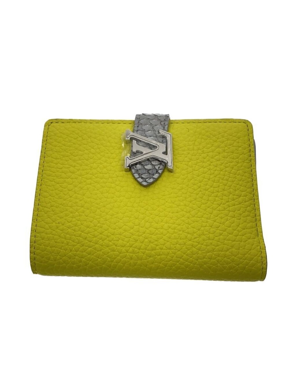 LOUIS VUITTON Card Case Wallet Cowhide Leather Yellow